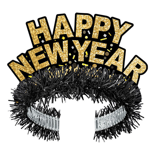 Confetti New Year Tiara by Beistle for New Years Fringed