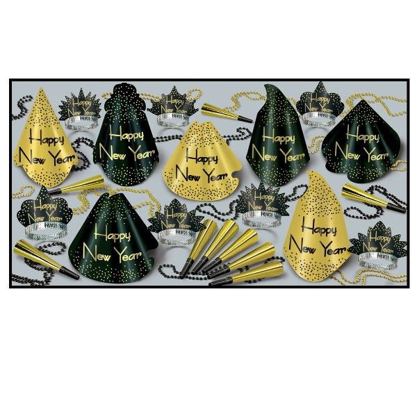 Sparkling Gold Asst for 50 by Beistle for New Years 50 Person Assortments