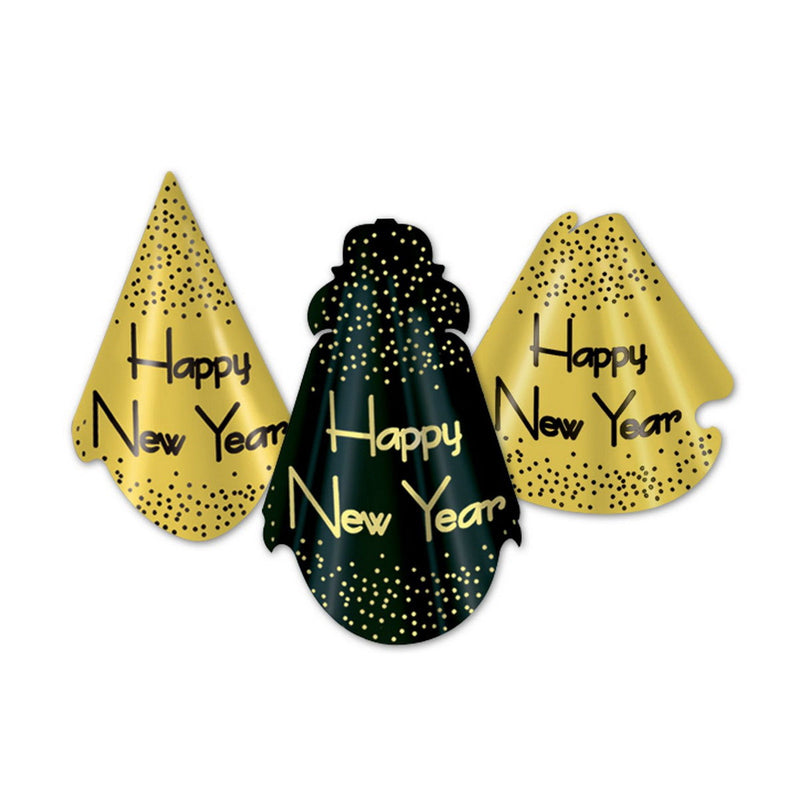 Sparkling Gold Hat Assortment by Beistle for New Years Foil