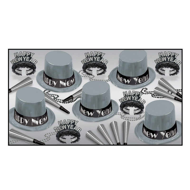 Simply Silver Asst for 10 by Beistle for New Years 10 Person Assortments