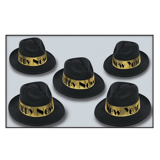 Swing Gold Fedora by Beistle for New Years Velour