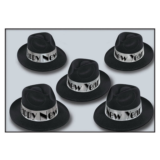 Swing Silver Fedora by Beistle for New Years Velour