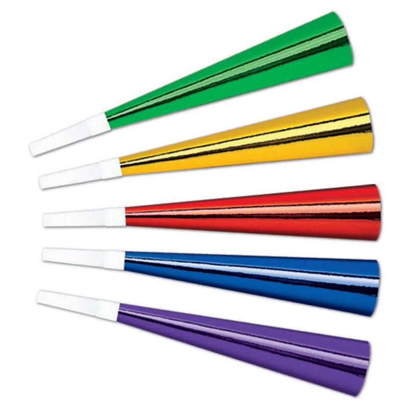 Foil Horns – 9" by Beistle for New Years