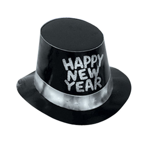 Black Hi-Hat w/Glittered HNY by Beistle for New Years Foil
