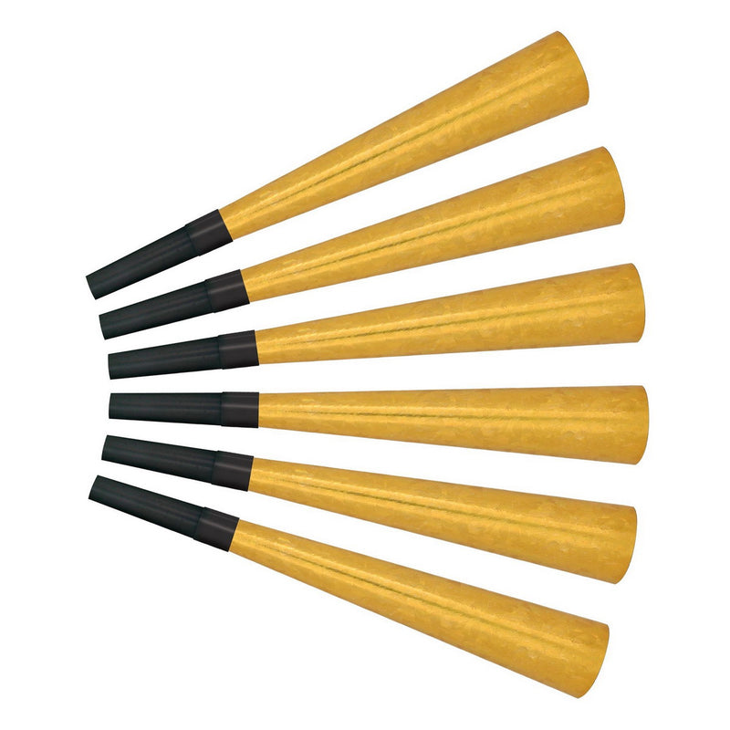 Swingin' Gold Horns – 9" by Beistle for New Years Foil Horns