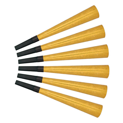 Swingin' Gold Horns – 9" by Beistle for New Years Foil Horns