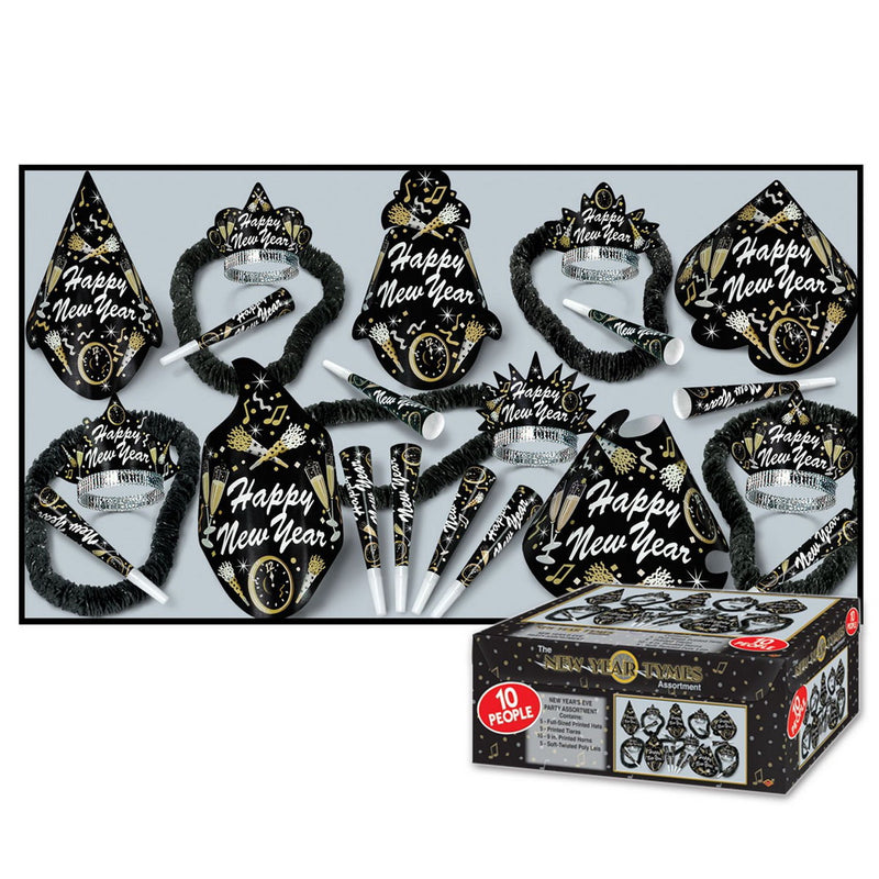 New Year Tymes Asst for 10 by Beistle for New Years 10 Person Assortments