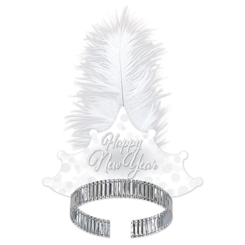 Whiteout New Year Tiara by Beistle for New Years Foil