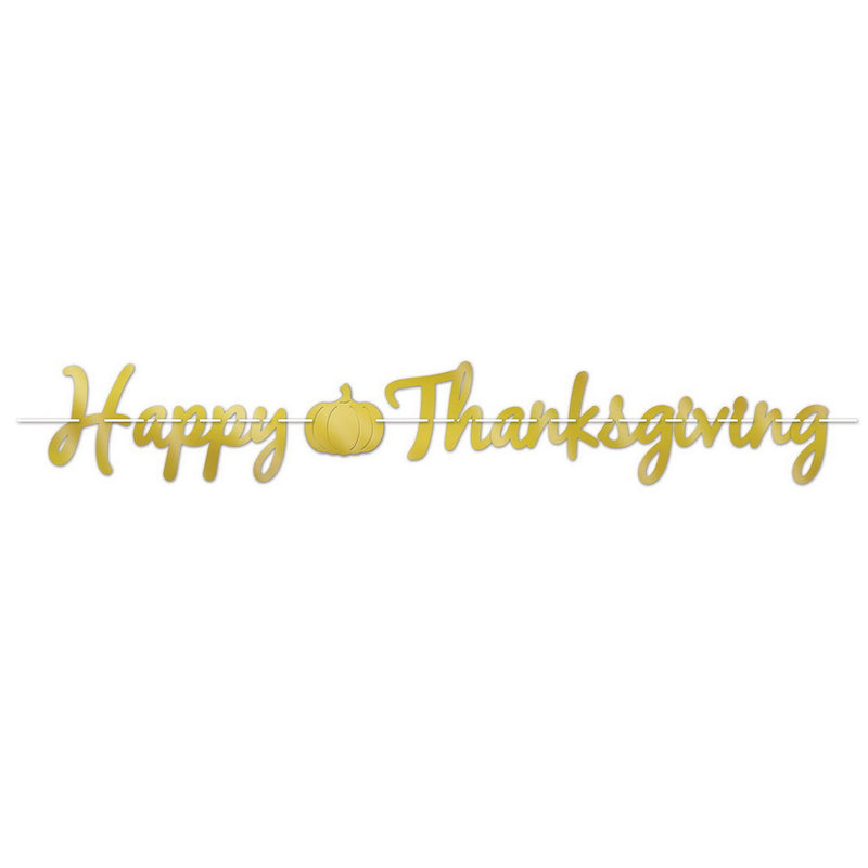 Foil Happy Thanksgiving Streamer – 6½" x 5' – (1/Pkg) by Beistle for Thanksgiving and fall Streamers
