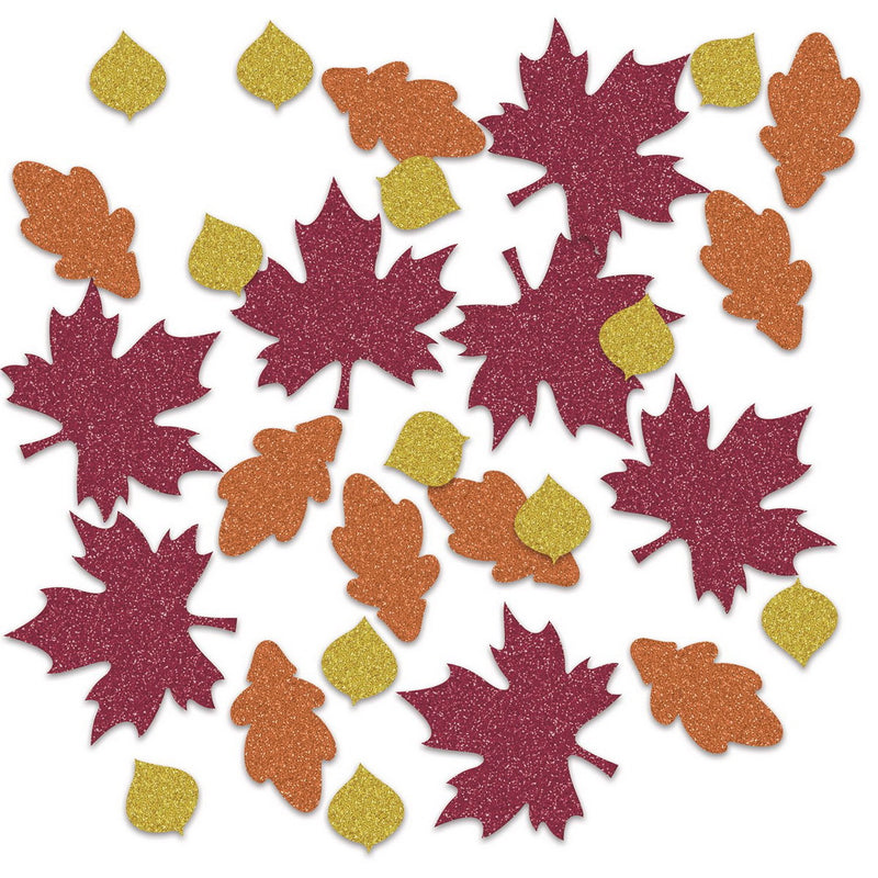 Fall Leaf Deluxe Sparkle Confetti – (½ Oz/Pkg) by Beistle for Thanksgiving and fall