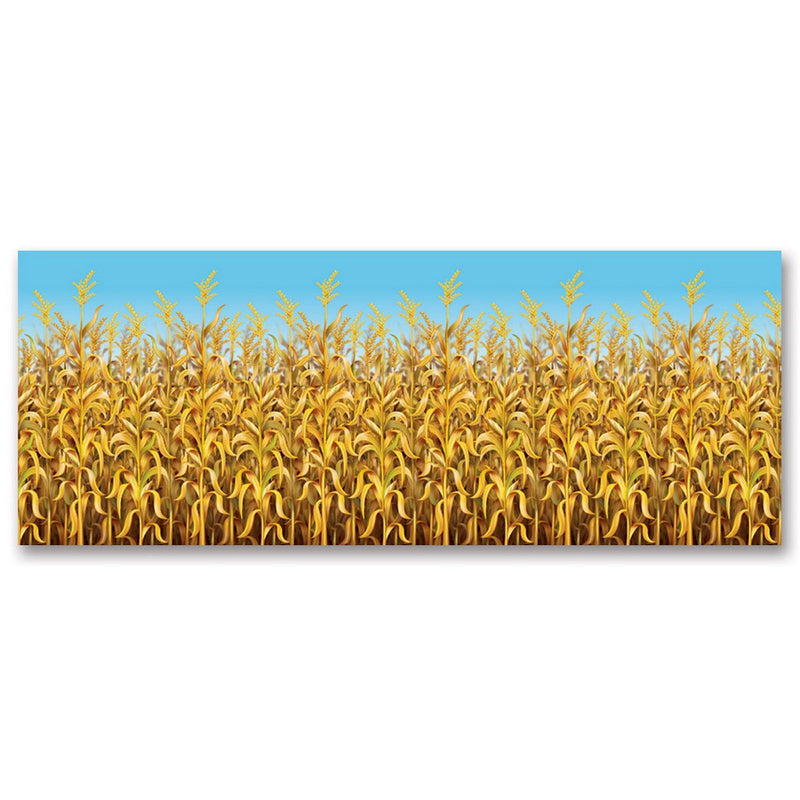 Cornstalks Backdrop – 4' x 30' – (1/Pkg) by Beistle for Thanksgiving and fall Backdrops