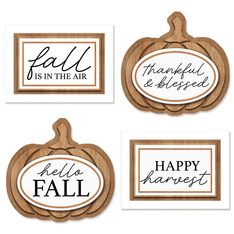 Fall Signs – 8½" x 11¾" & 10¾" x 11¼" – (4/Pkg) by Beistle for Thanksgiving and fall Durable