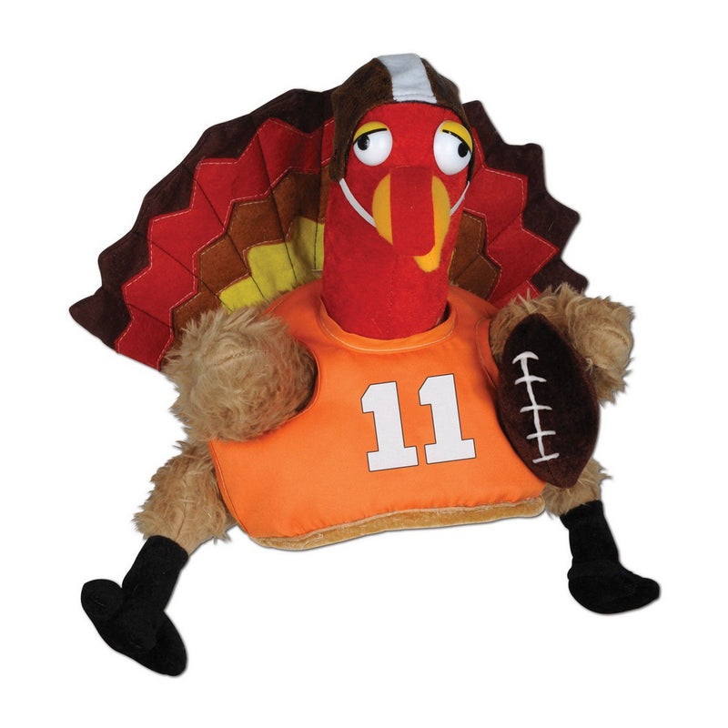 Plush Touchdown Turkey Hat – (1/Card) by Beistle for Thanksgiving and fall