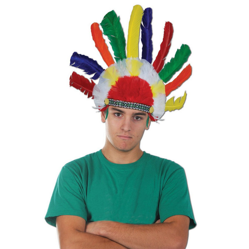 Native American Headdress – (1/Pkg) by Beistle for Thanksgiving and fall Accessories