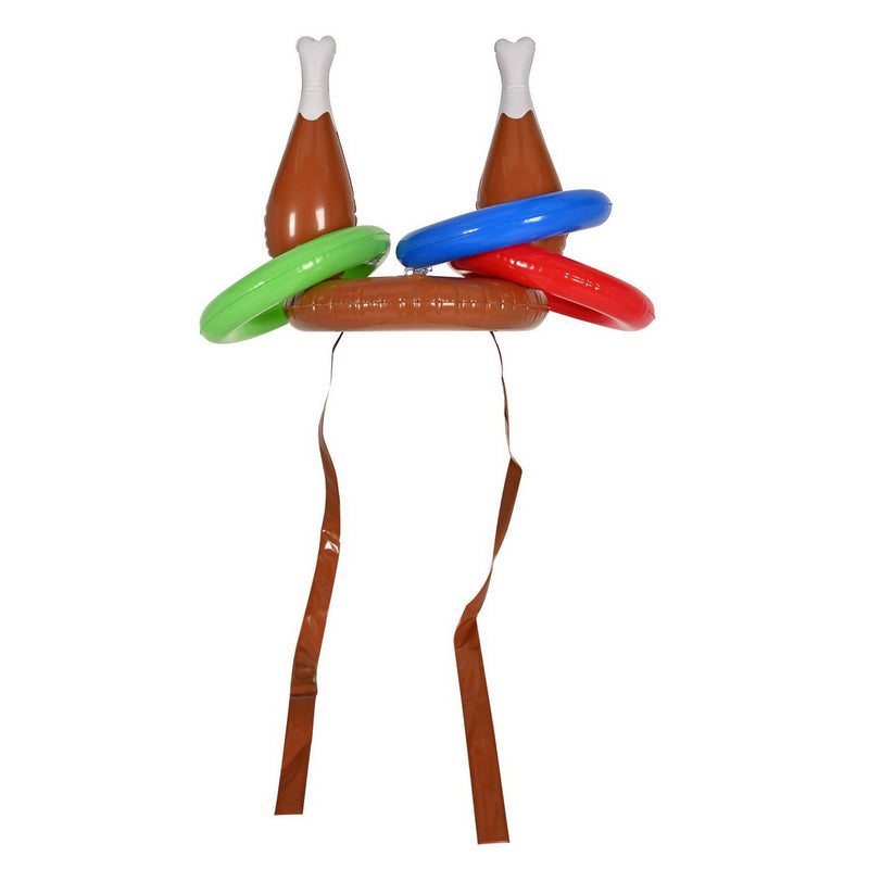 Inflatable Drumstick Ring Toss – 10" & 7" – (1/Pkg) by Beistle for Thanksgiving and fall Games