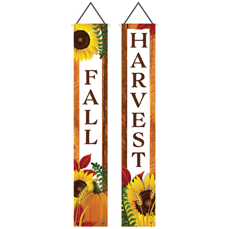 Fall Fabric Door Panel Set – 6' x 12¾" – (1/Pkg) by Beistle for Thanksgiving and fall Door Covers