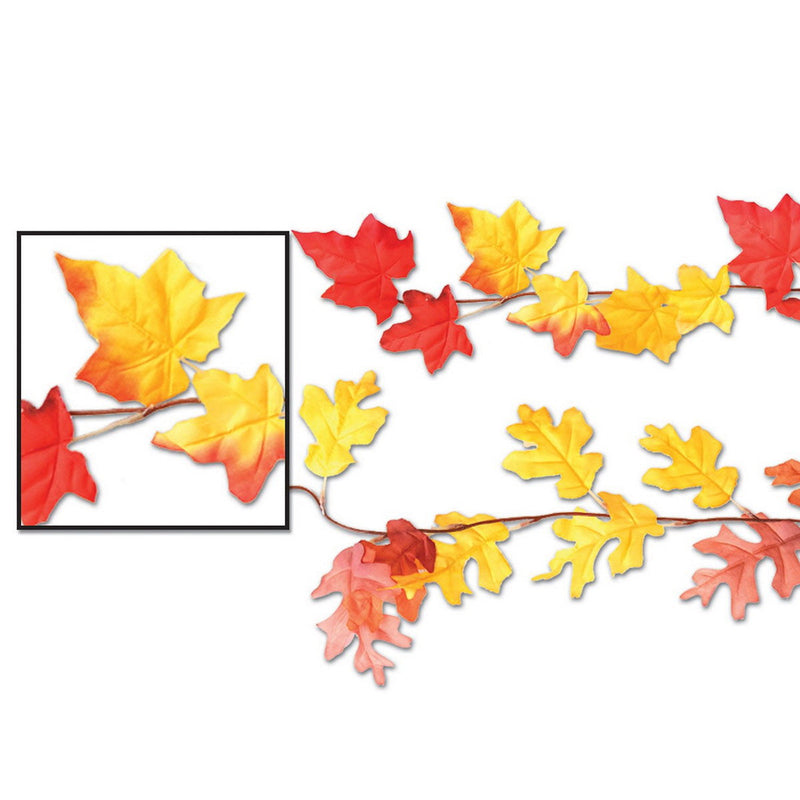 Autumn Leaf Garlands – 6' – (1/Pkg) by Beistle for Thanksgiving and fall Fabric