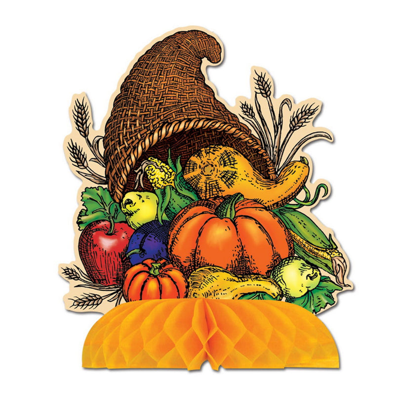 Cornucopia Centerpiece – 8½" – (1/Pkg) by Beistle for Thanksgiving and fall Tissue