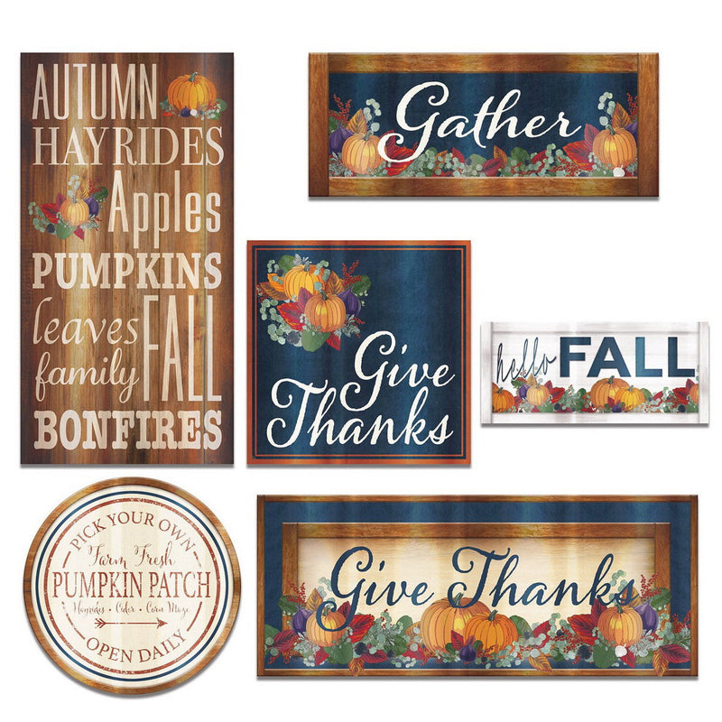 Foil Fall Thanksgiving Cutouts – 7"-14½" – (6/Pkg) by Beistle for Thanksgiving and fall
