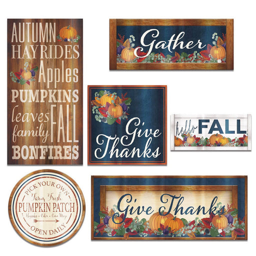 Foil Fall Thanksgiving Cutouts – 7"-14½" – (6/Pkg) by Beistle for Thanksgiving and fall