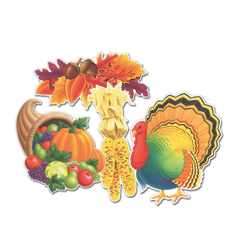 Thanksgiving Cutouts – 13¾"-15¼" by Beistle for Thanksgiving and fall Printed