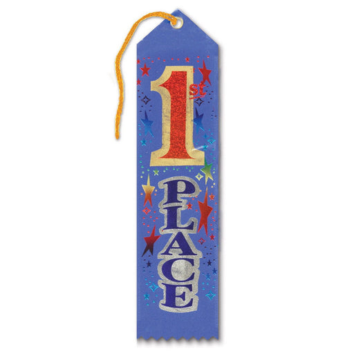 "1st" Place Award Ribbon – 2" x 8" by Beistle for Sports Award Ribbons