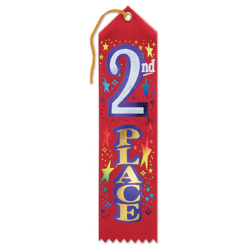 "2nd" Place Award Ribbon – 2" x 8" by Beistle for Sports Award Ribbons