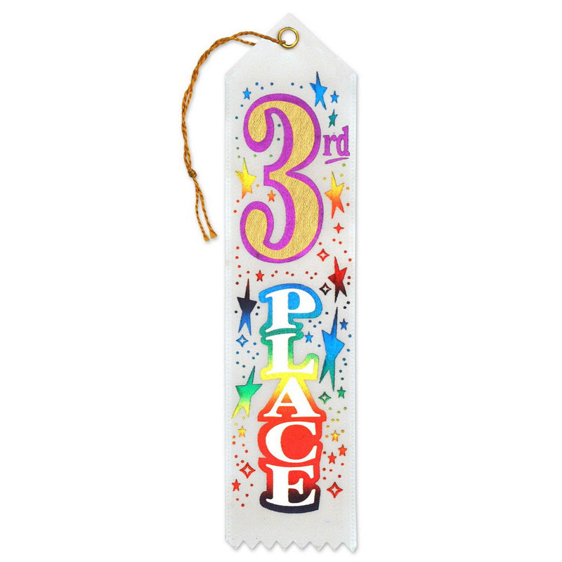 "3rd" Place Award Ribbon – 2" x 8" by Beistle for Sports Award Ribbons