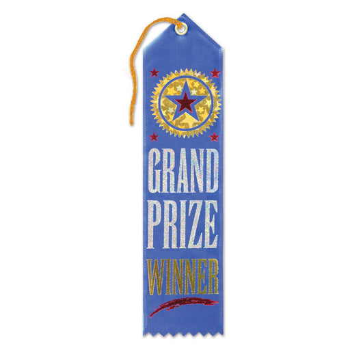 Grand Prize Winner Award Ribbon – 2" x 8" by Beistle for Sports Award Ribbons