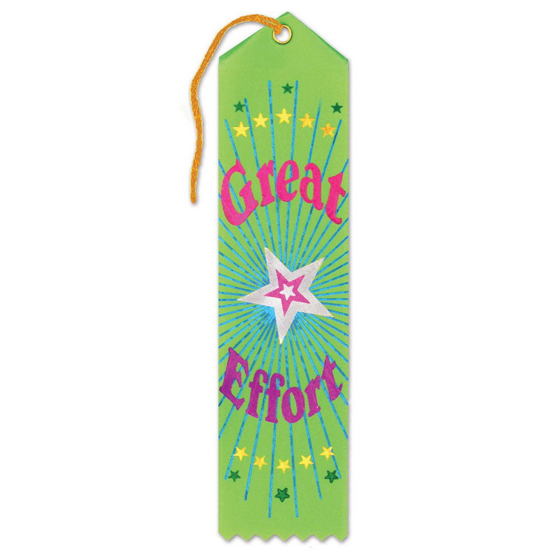 Great Effort Award Ribbon – 2" x 8" by Beistle for Educational Award Ribbons