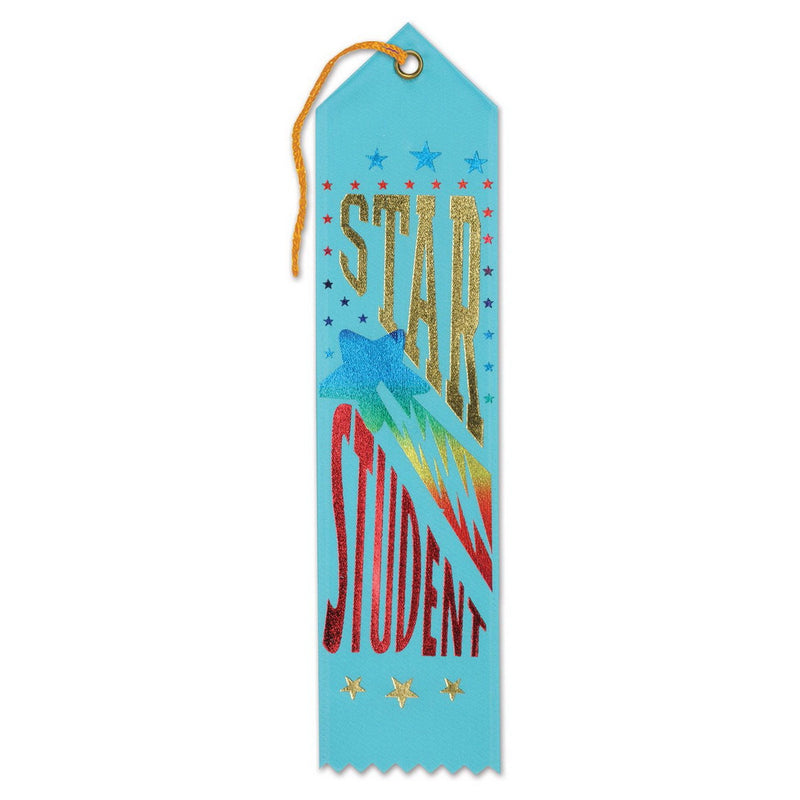 Star Student Award Ribbon – 2" x 8" by Beistle for Educational Award Ribbons