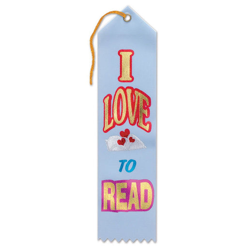 I Love To Read Award Ribbon – 2" x 8" by Beistle for Educational Award Ribbons
