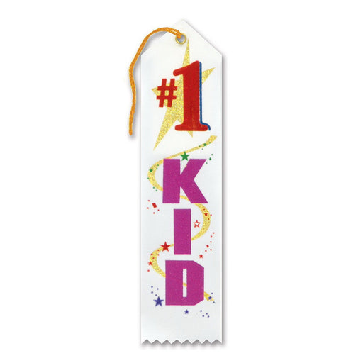 #1 Kid Award Ribbon – 2" x 8" by Beistle for Educational Award Ribbons