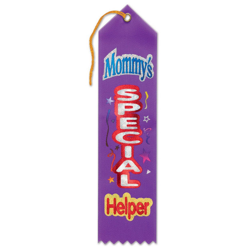 Mommy's Special Helper Award Ribbon – 2" x 8" by Beistle for Educational Award Ribbons