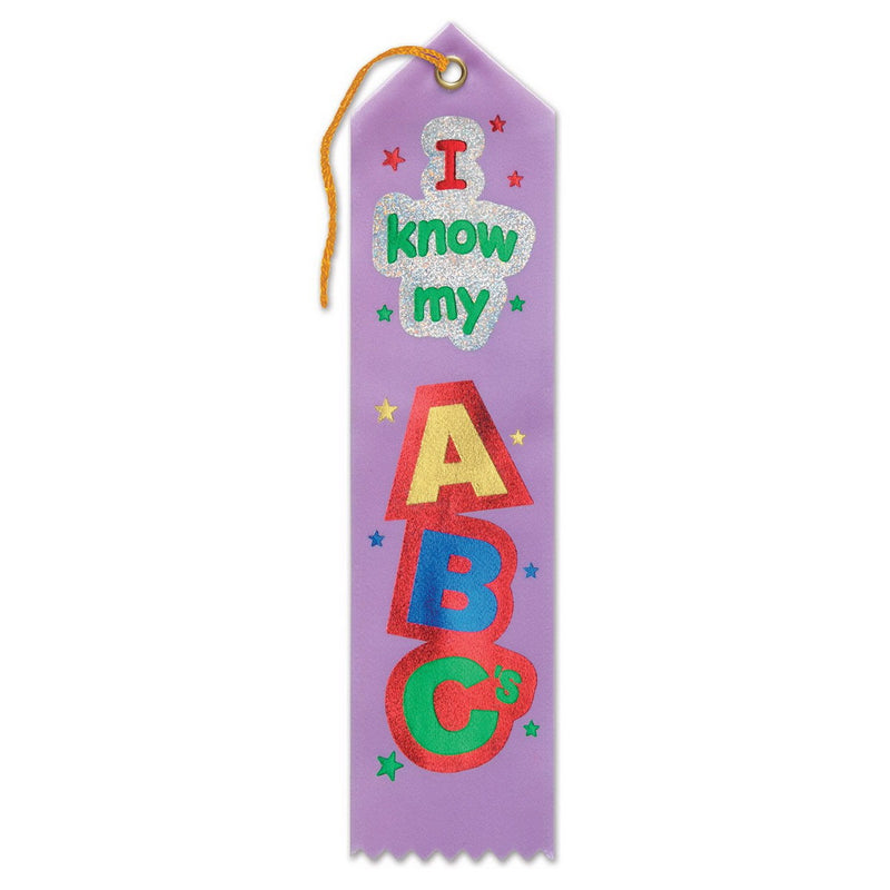 I Know My ABC's Award Ribbon – 2" x 8" by Beistle for Educational Award Ribbons