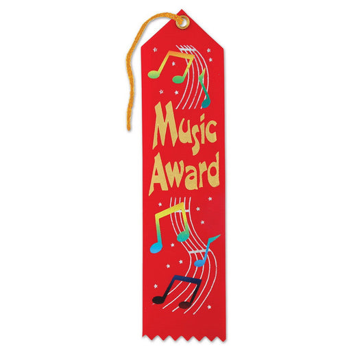 Music Award Ribbon – 2" x 8" by Beistle for Educational Award Ribbons