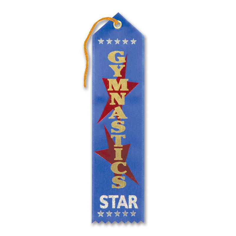 Gymnastics Star Award Ribbon – 2" x 8" by Beistle for Sports Award Ribbons