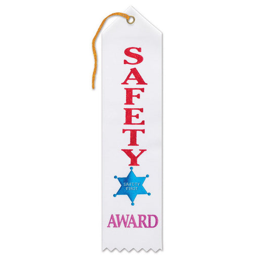 Safety Award Ribbon – 2" x 8" by Beistle for Educational Award Ribbons