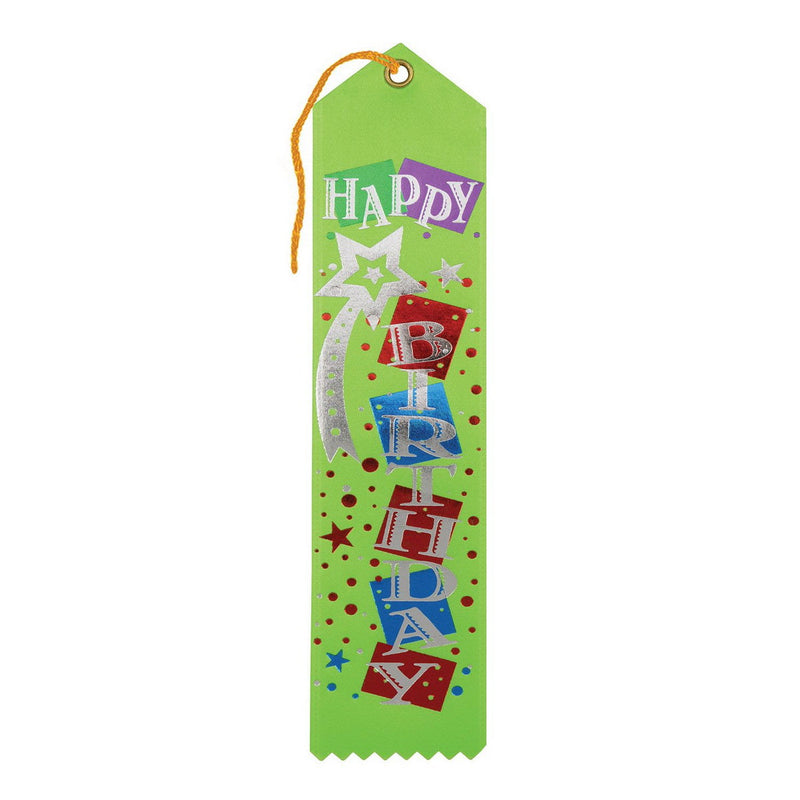 Happy Birthday Award Ribbon – 2" x 8" by Beistle Award Ribbons