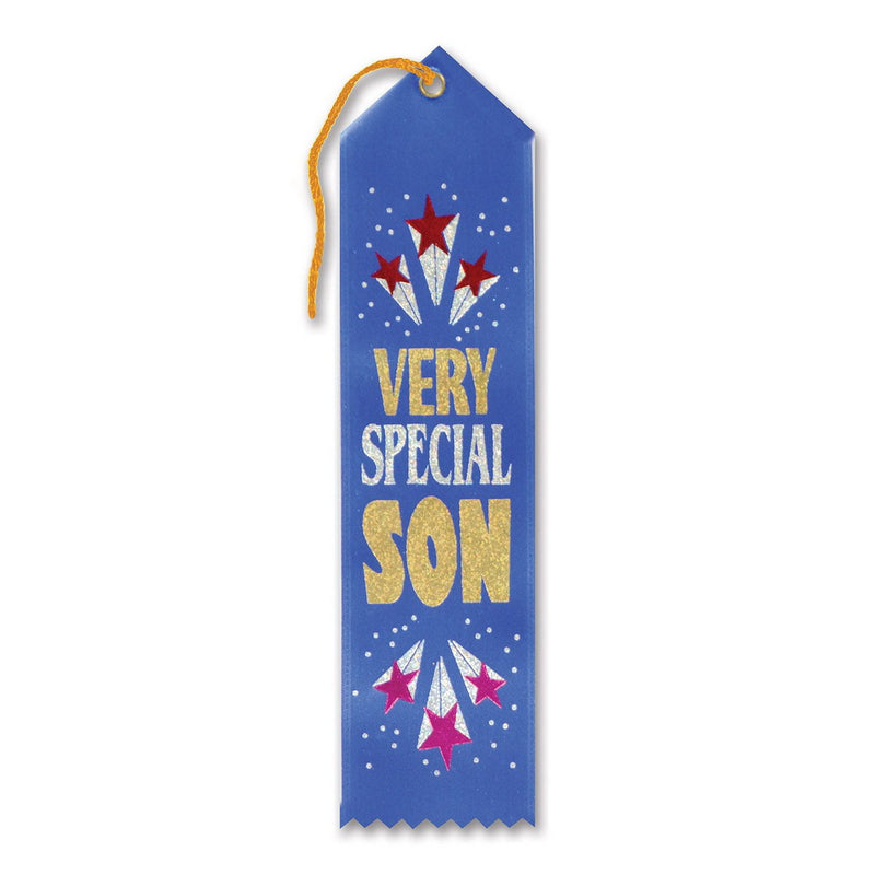 Very Special Son Award Ribbon – 2" x 8" by Beistle for General occasion Award Ribbons