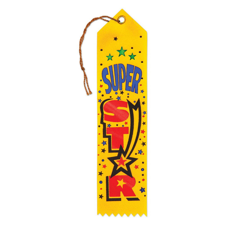 Super Star Award Ribbon – 2" x 8" by Beistle for Sports Award Ribbons