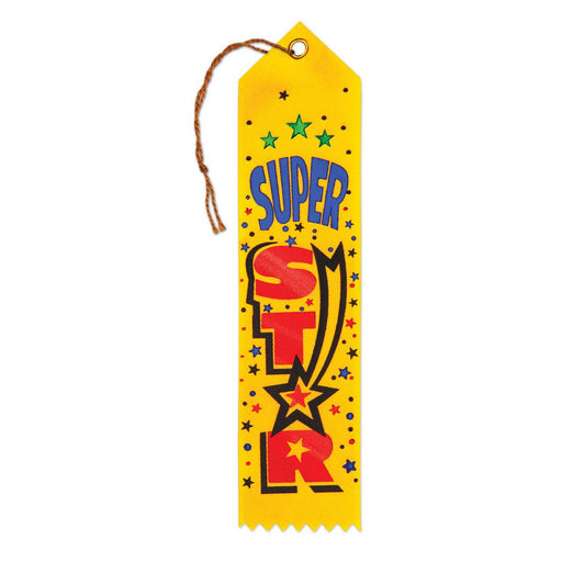 Super Star Award Ribbon – 2" x 8" by Beistle for Sports Award Ribbons