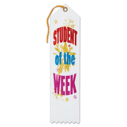 Student Of The Week Award Ribbon – 2" x 8" by Beistle for Educational Award Ribbons