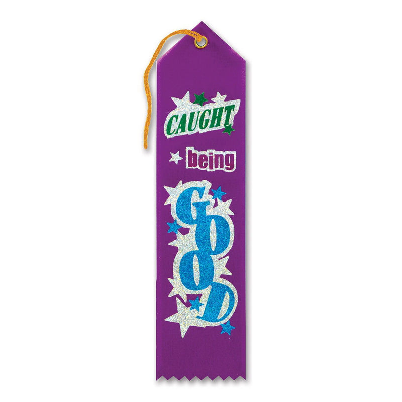 Caught Being Good Award Ribbon – 2" x 8" by Beistle for Educational Award Ribbons