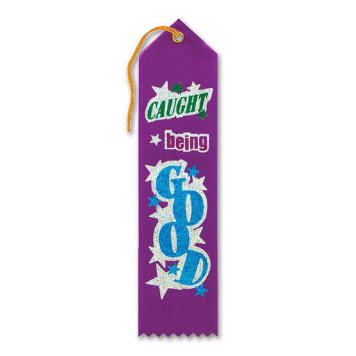 Caught Being Good Award Ribbon – 2" x 8" by Beistle for Educational Award Ribbons