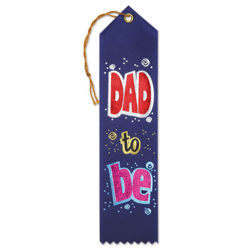 Dad To Be Award Ribbon – 2" x 8" by Beistle for Baby Shower Award Ribbons