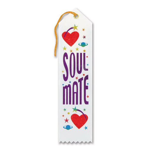 Soul Mate Award Ribbon – 2" x 8" by Beistle for Valentines Award Ribbons