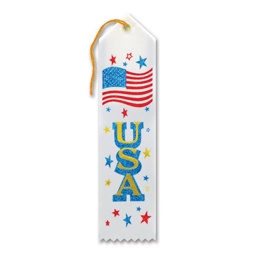 USA Award Ribbon – 2" x 8" by Beistle for Patriotic Award Ribbons