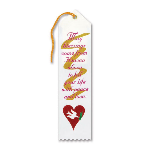 May Blessings Come From Heaven Ribbon – 2" x 8" by Beistle for Religious Award Ribbons