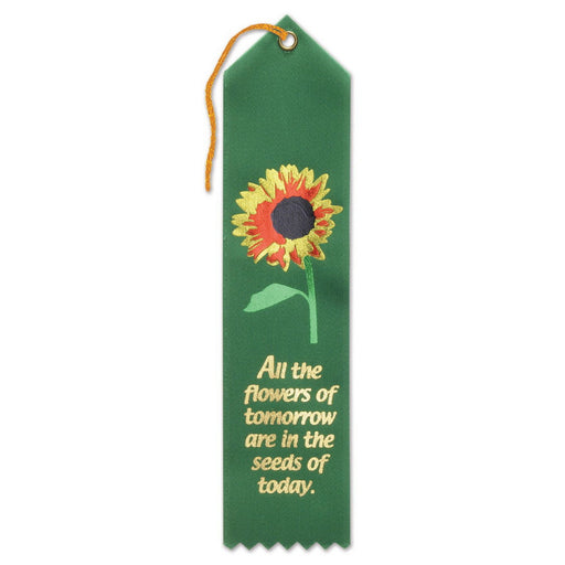 All The Flowers Of Tomorrow Ribbon – 2" x 8" by Beistle for Religious Award Ribbons
